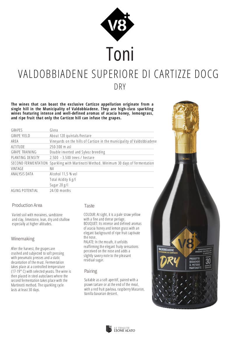 Metina SAS - Wholesale Champagne/Sparkling Wine - Sir Toni Valdobbiadene Sup. Cartizze Vineyeards V8+ 75 cl3