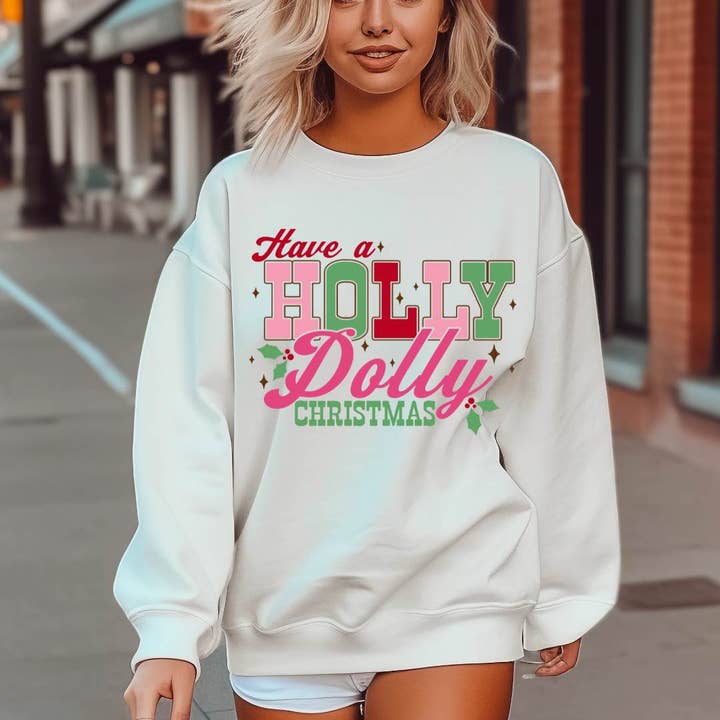DTF TRANSFER - Have A Holly Dolly Christmas NOT Distressed 8140 for wholesale by dBoldTees & DTF Transfers