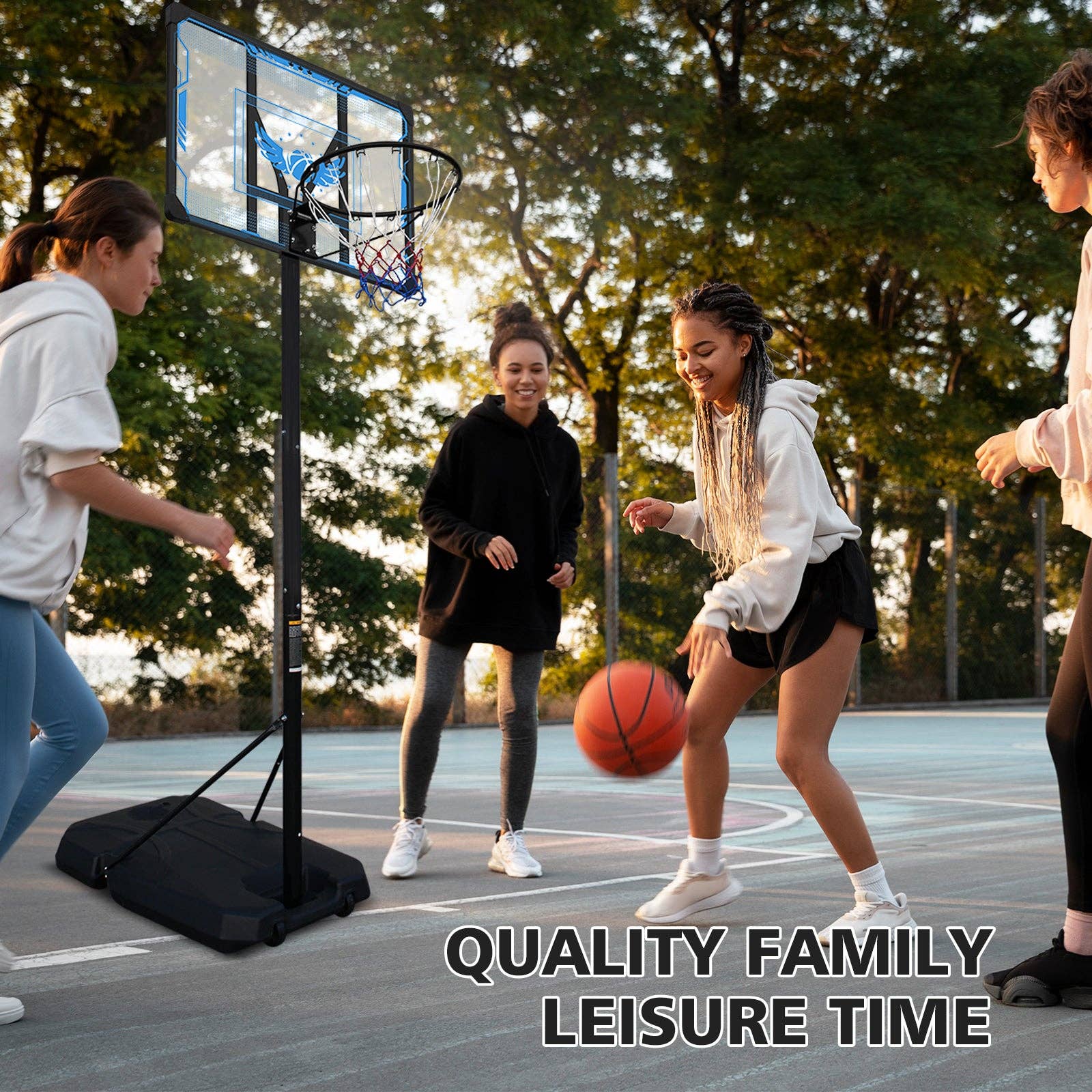 39F Inc. - Wholesale Sporting Accessories - Adjustable Basketball Hoop, 4.74-10 FT, Portable Stand6