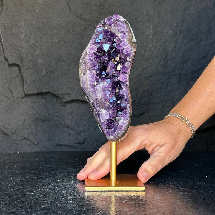 Cristal de Ametista em Suporte – Decoração de Pedra Natural por atacado de Deep Purple Project