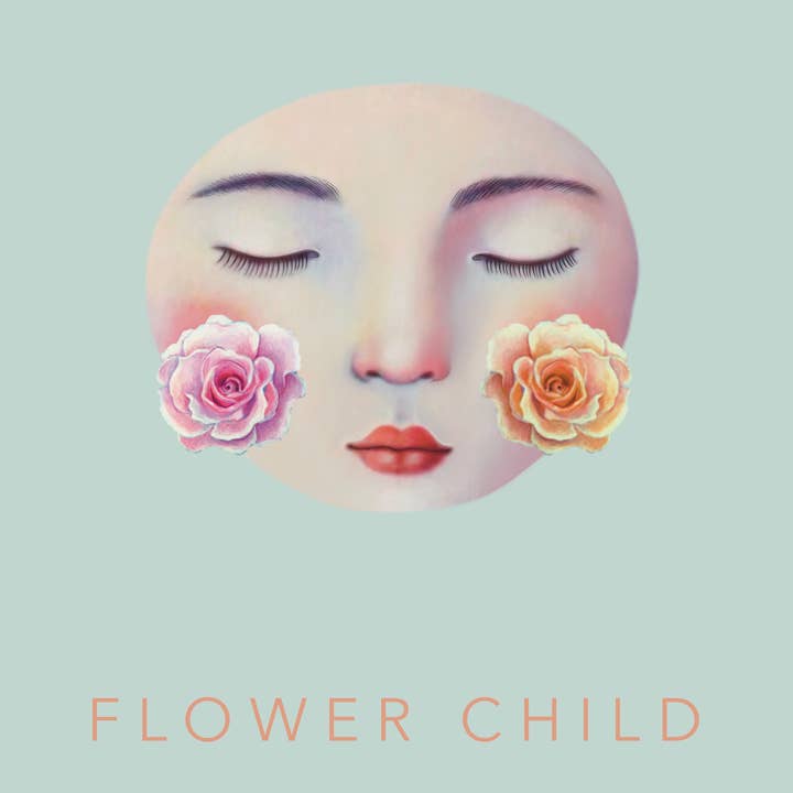 Isabelle Bryer Art - Wholesale Everyday Greeting Card - Flower Child Card – Surreal Face with Roses - 5"x7"