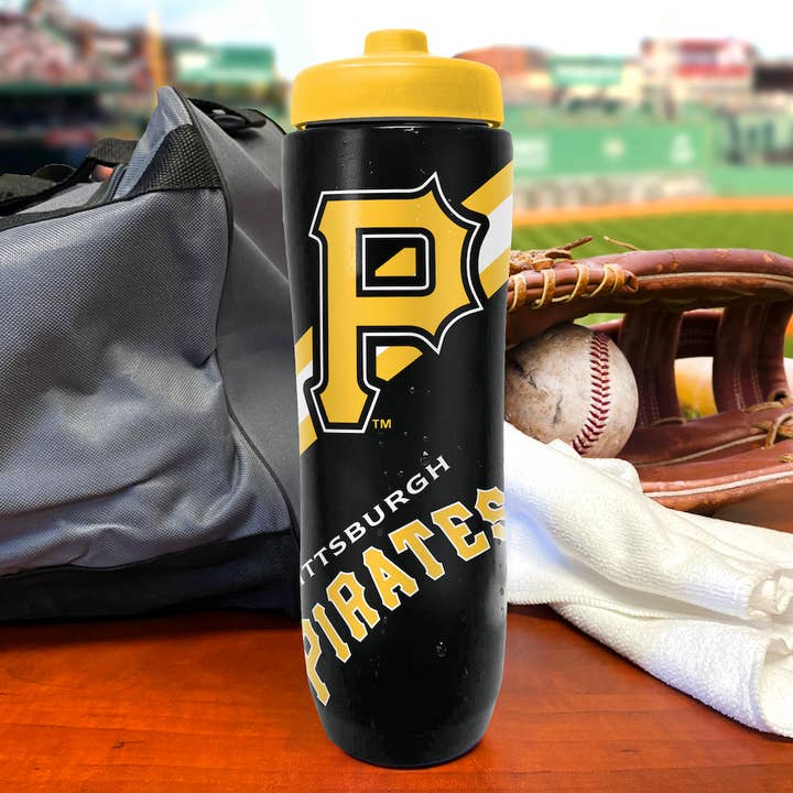 Party Animal, Inc. - Wholesale Water Bottle - Pittsburgh Pirates Squeezy Water Bottle