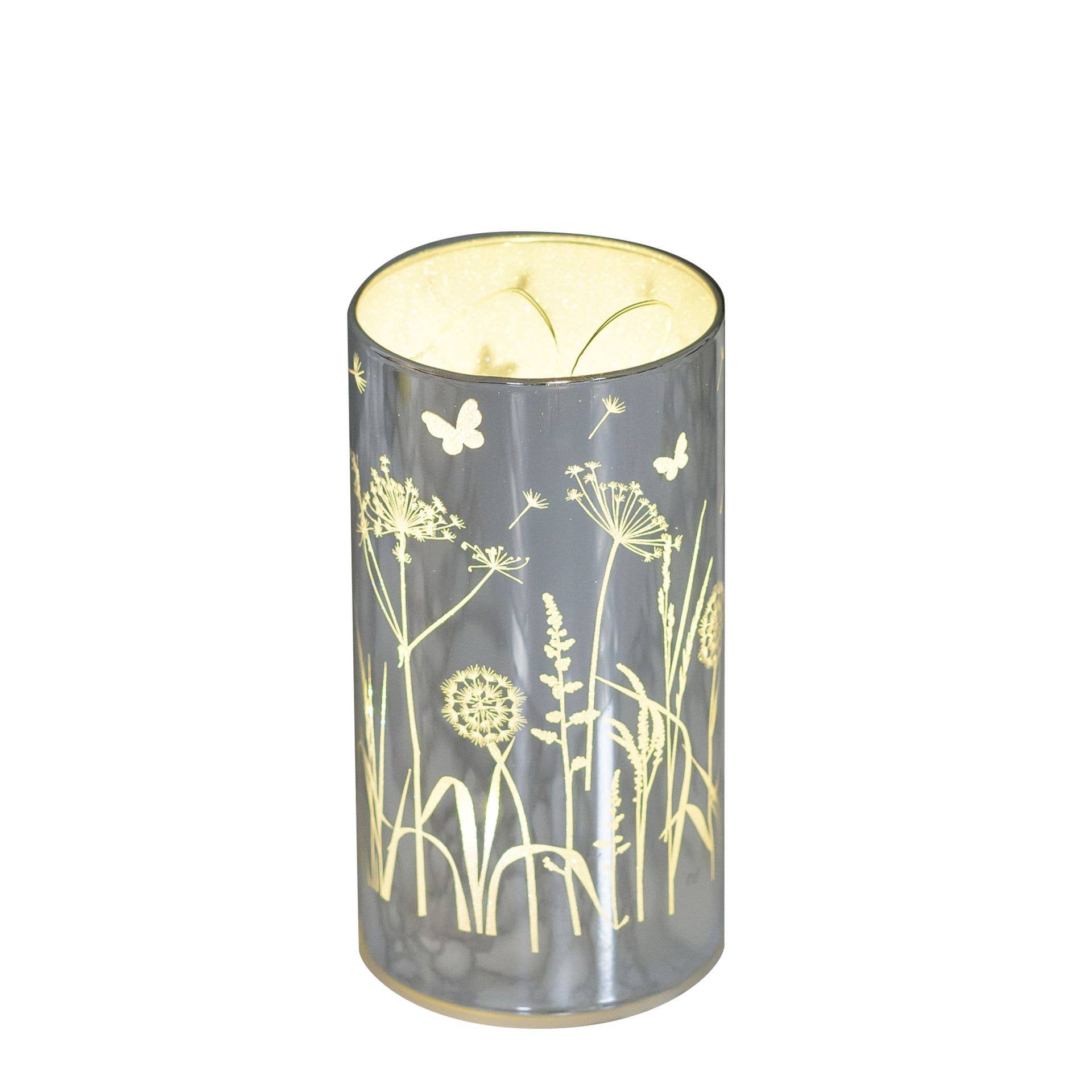WIDDOP and Co. - Wholesale Lantern - Glass Flower Design Tube with LED Lights 15cm0