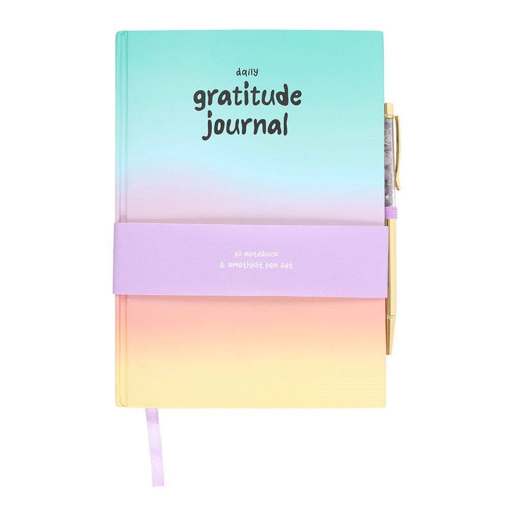 Something Different Wholesale - Wholesale Journal/Diary - Multicoloured Gratitude Journal with Amethyst Pen2