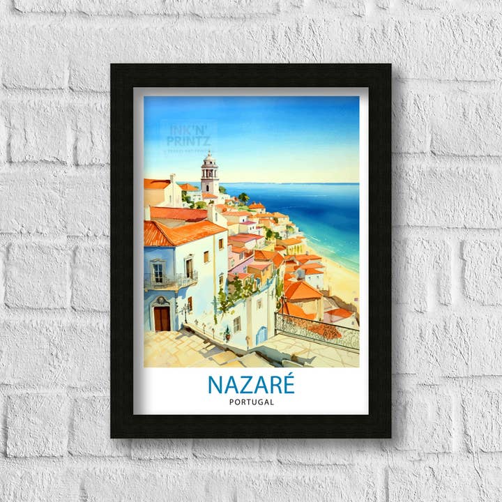 InkNPrintz – wholesale Art print – Nazare Portugal Travel Poster Nazare1