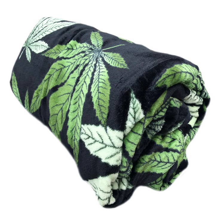 home mart goods - Wholesale Bedding Blanket - Marijuana Leaf Soft Plush Flannel Blanket King Size