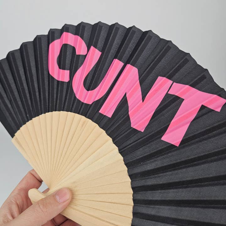 Ventaglio pieghevole in legno piccolo – Cunt per la vendita all'ingrosso da parte di Dragged out