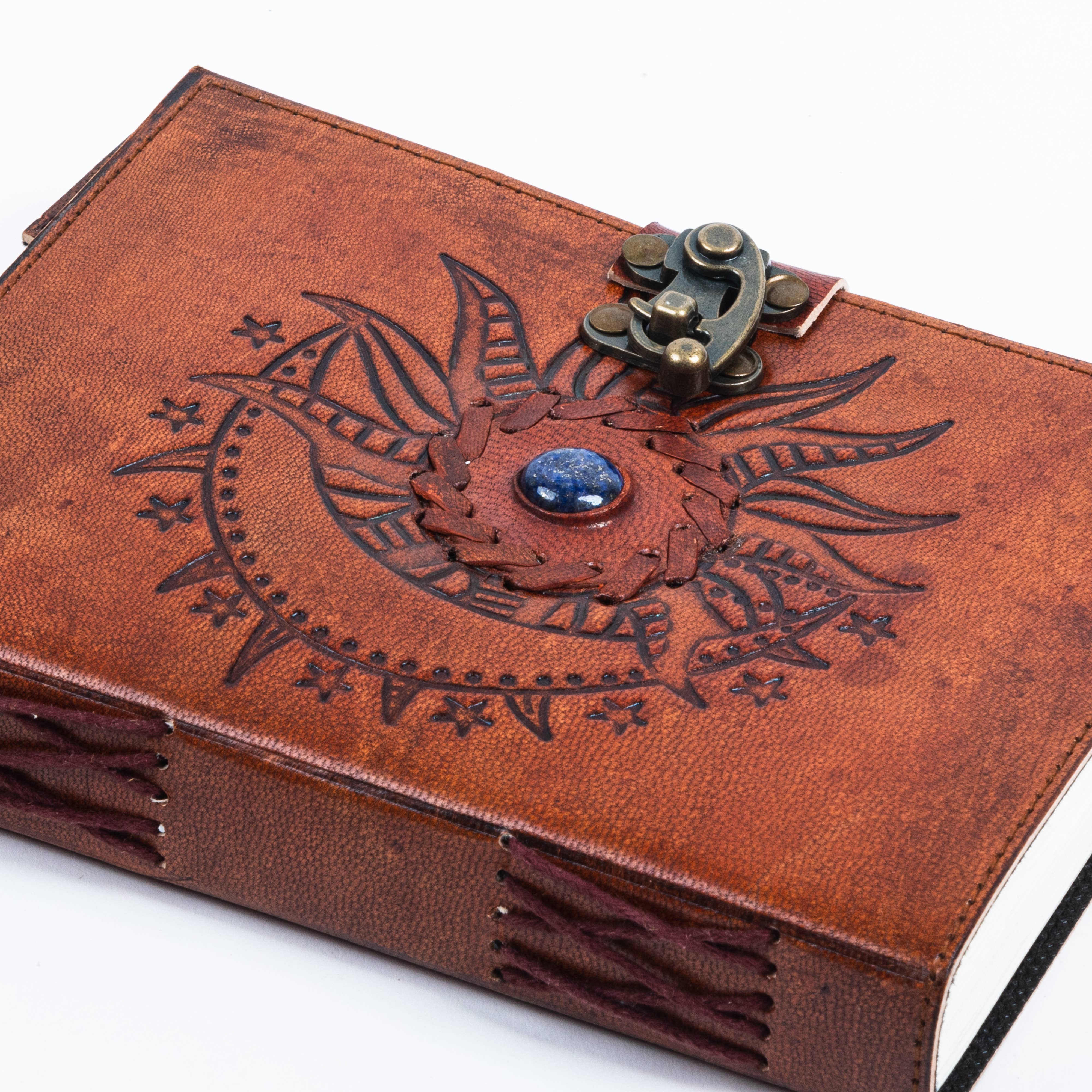 R K Handicrafts and Exporters - Wholesale Journal/Diary - Leather Journal Embossed with Stone 200 Travel Journal4