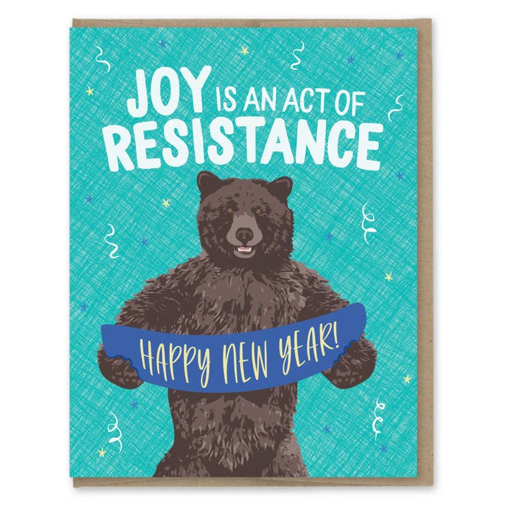 Joy is Resistance New Year Card for wholesale by Modern Printed Matter