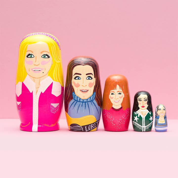 Larney + Babs - Wholesale Decorative Tabletop Object - Women of Country Wooden Nesting Doll Sets