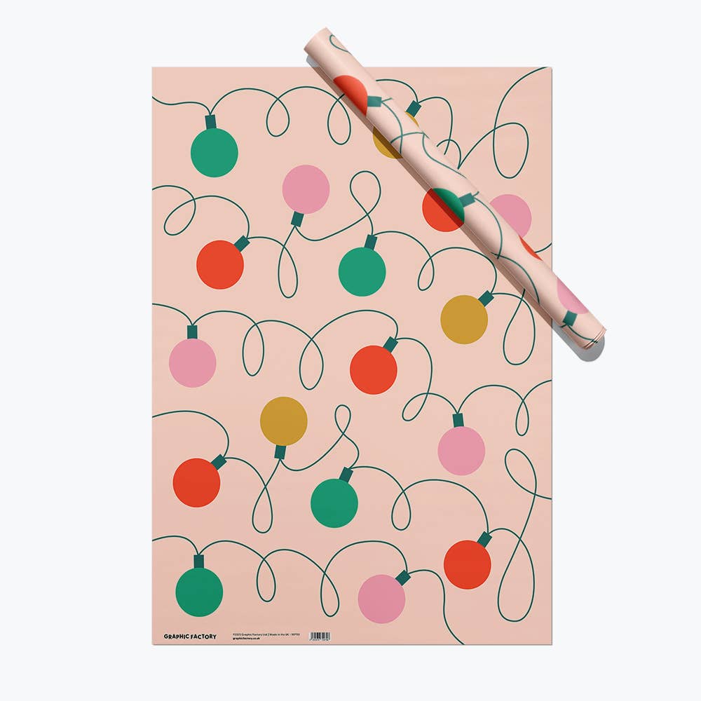 Graphic Factory – wholesale Flat wrap – Christmas lights - Wrapping Paper1