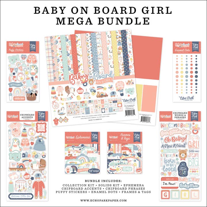Baby On Board - Girl Mega Bundle for wholesale by Echo Park Paper Co.