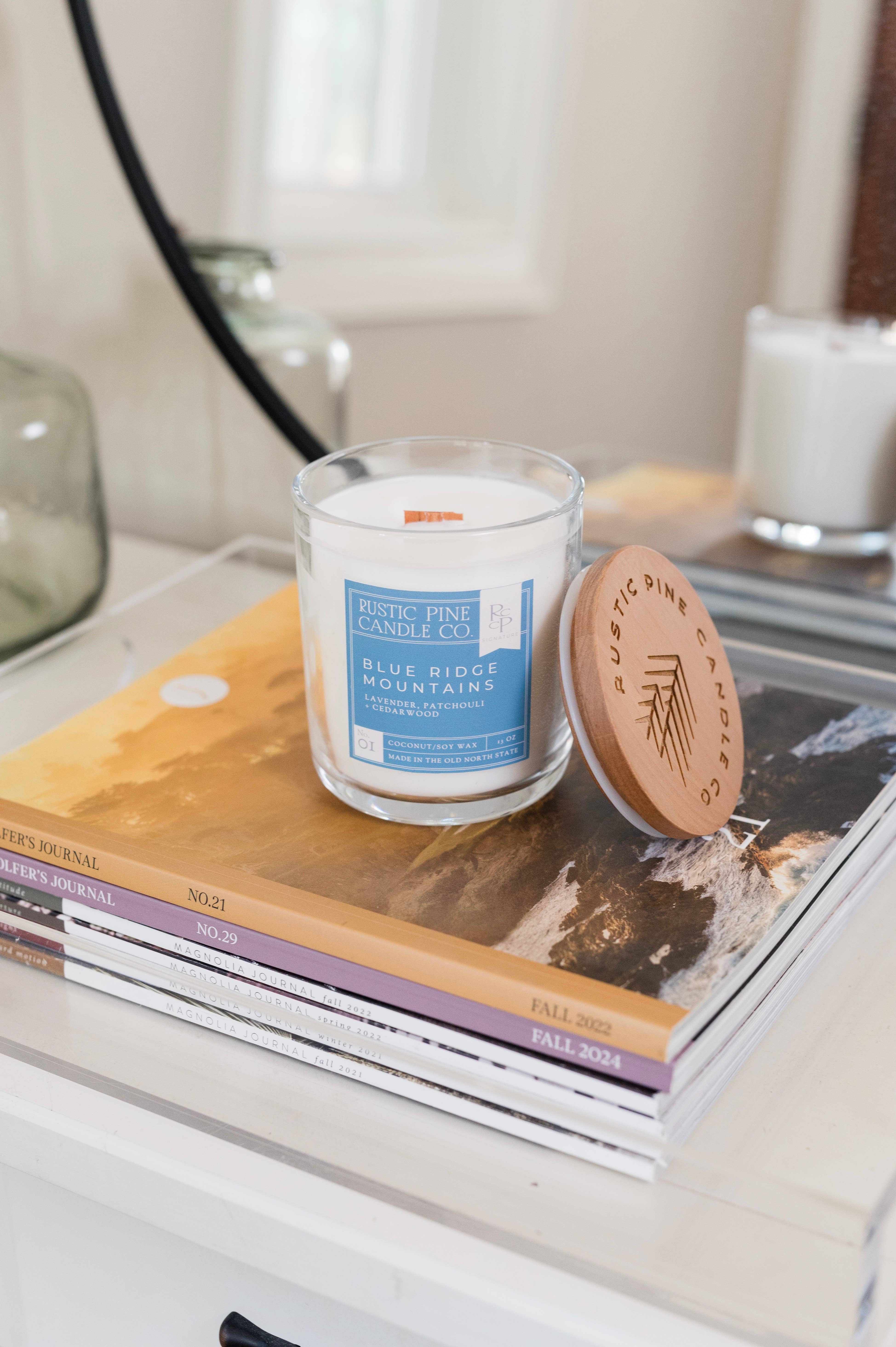 Rustic Pine Candle Company - Wholesale Jar/Filled Candle - Blue Ridge Mountains North Carolina Candle1