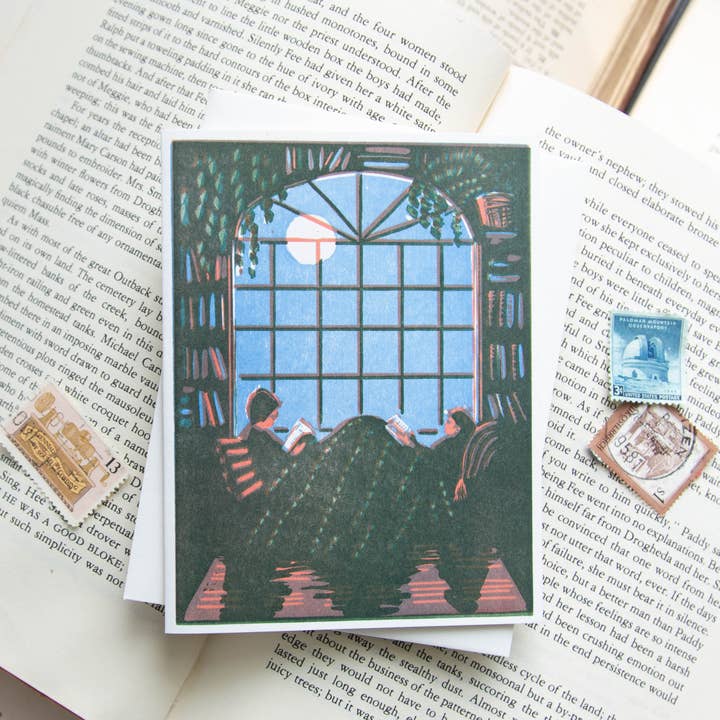 Heartell Press - Wholesale Everyday Greeting Card - Reading Together Letterpress Card1