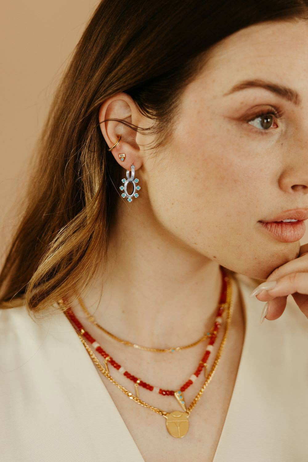 Sierra Winter Jewelry - Vente Créoles - Créoles Dolly - Turquoise3