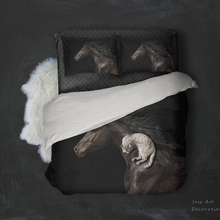 Jess Art Decoration - Wholesale Bedding set - 3D Sturdy Horse Quilt Cover Set Bedding Set Pillowcases 540