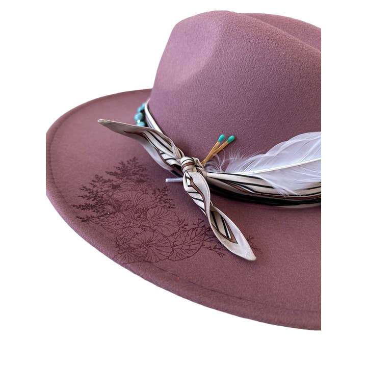 Wild Indigo - Wholesale Fedora - Women's - Early Autumn Blooms Burnt Hat Western Cowboy Fall