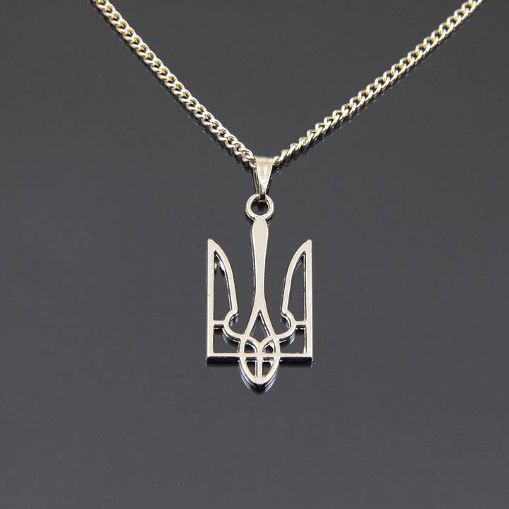 SomeBijoux4You - Wholesale Pendant/Charm Necklace - Ukrainian Emblem Necklace, Silver Ukraine Tryzub Jewellery2