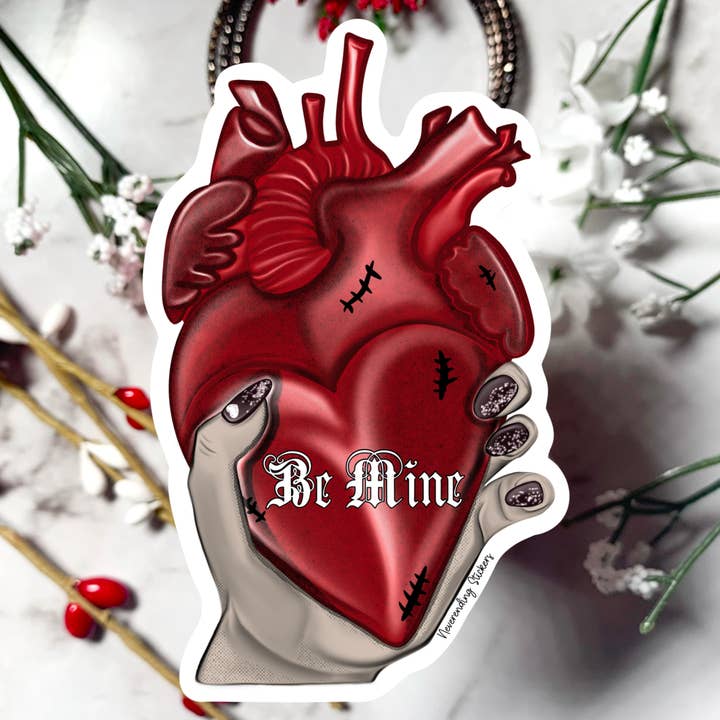 Adesivi infiniti - Be Mine - Cuore anatomico - Creepy V per la vendita all'ingrosso da parte di Neverending Stickers
