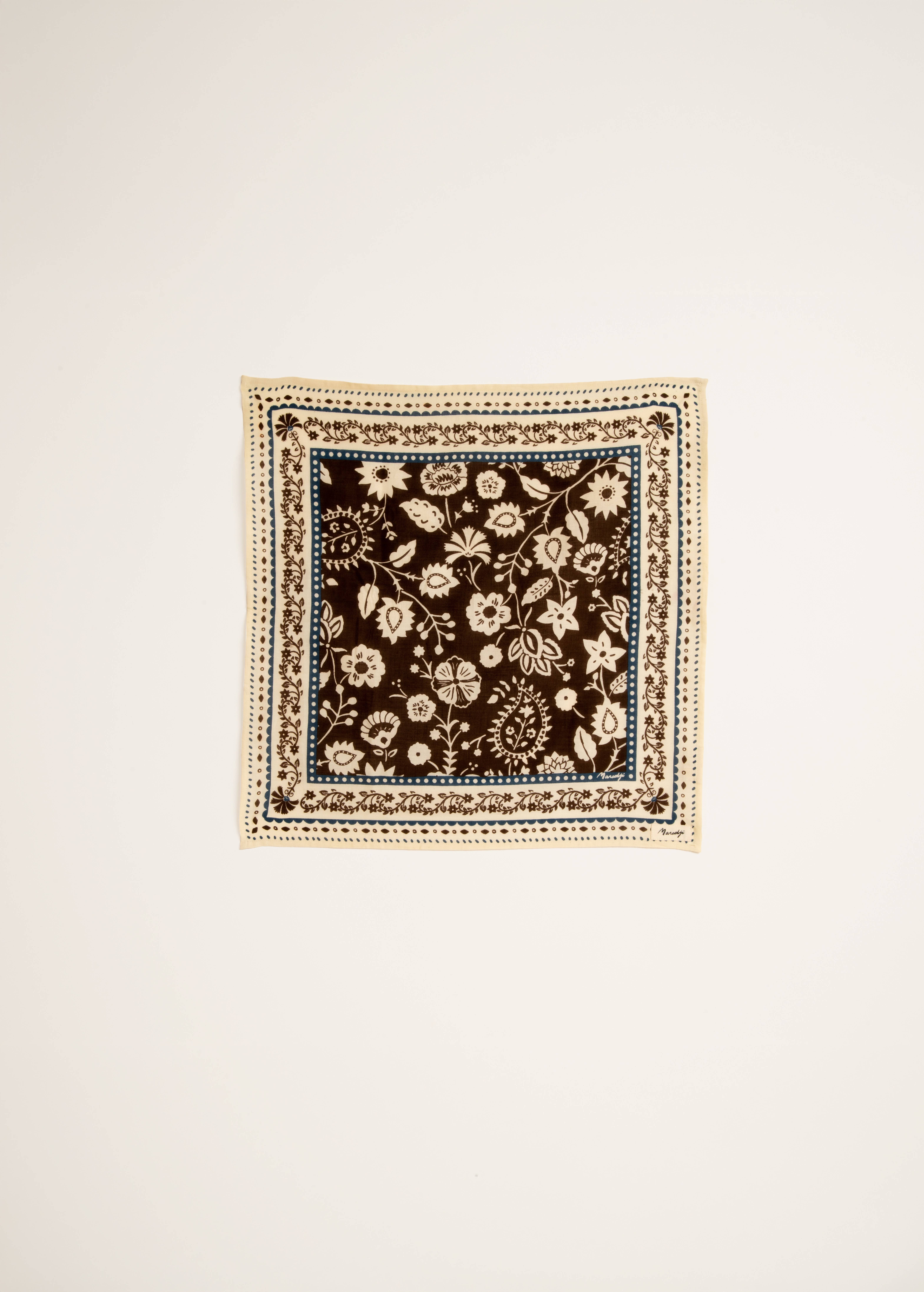 Maradji - Wholesale Scarf - Women's - CHOCOLATE COTTON TWILL SCARF SMALL INDIENNES6