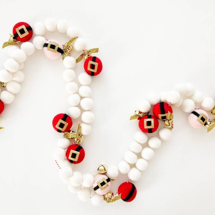 Santa's Jingle Felt Ball Garland for wholesale by Pearl & Jane