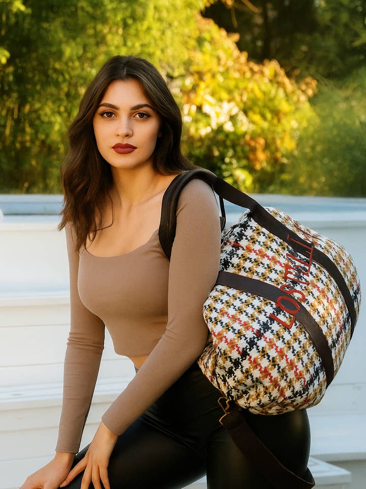 BORSONE WEEKENDER IN LANA TARTAN - TRAVEL & BUSINESS per la vendita all'ingrosso da parte di apiedinudinelparco