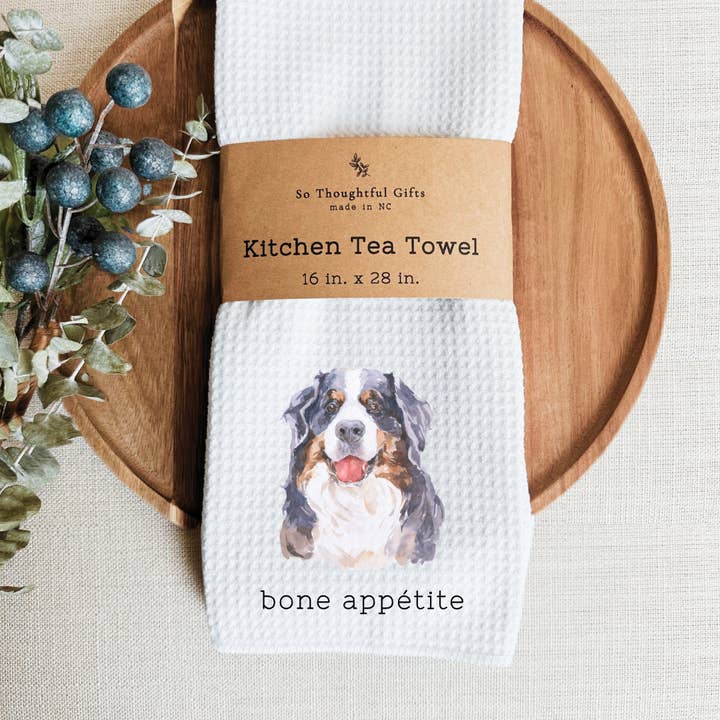 So Thoughtful Gifts - Wholesale Tea Towel - Dog Dish Towel - Bernese Mountain Dog | Kitchen Towel