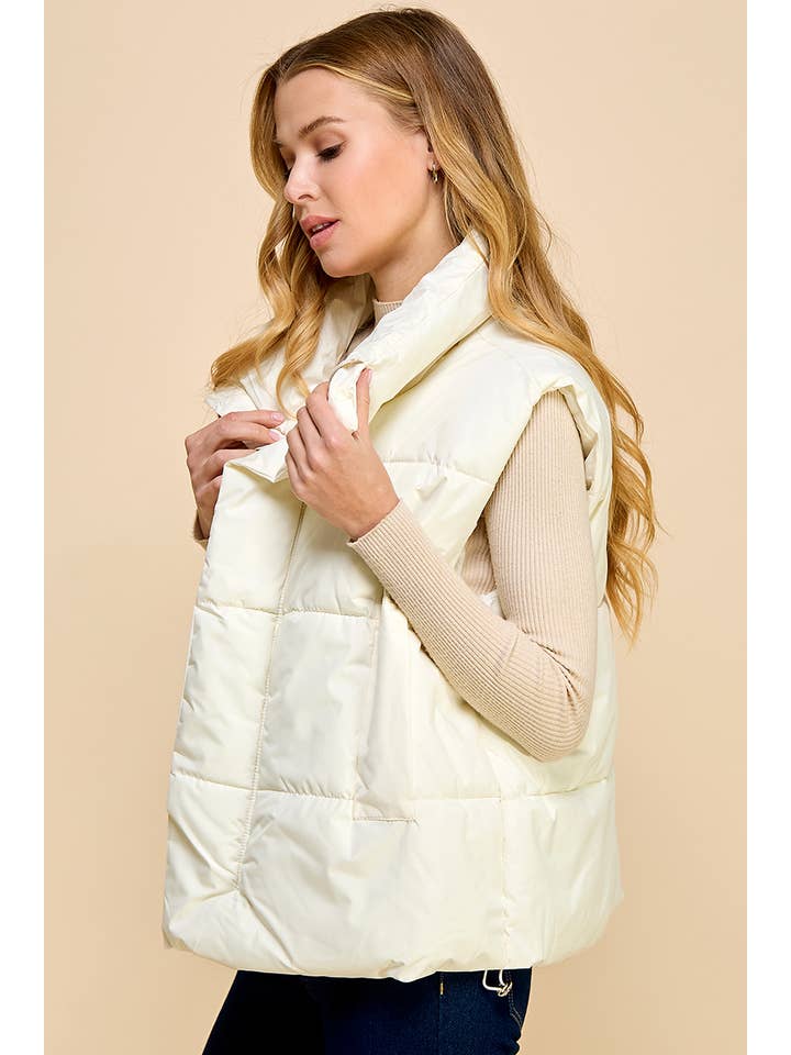 AIBLEE - Wholesale Outerwear Vest - Women's - Oversized Puffer Vest with Pockets