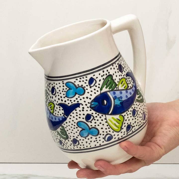 Blå fisk keramikkanna | Keramikvas för wholesale av Sobremesa