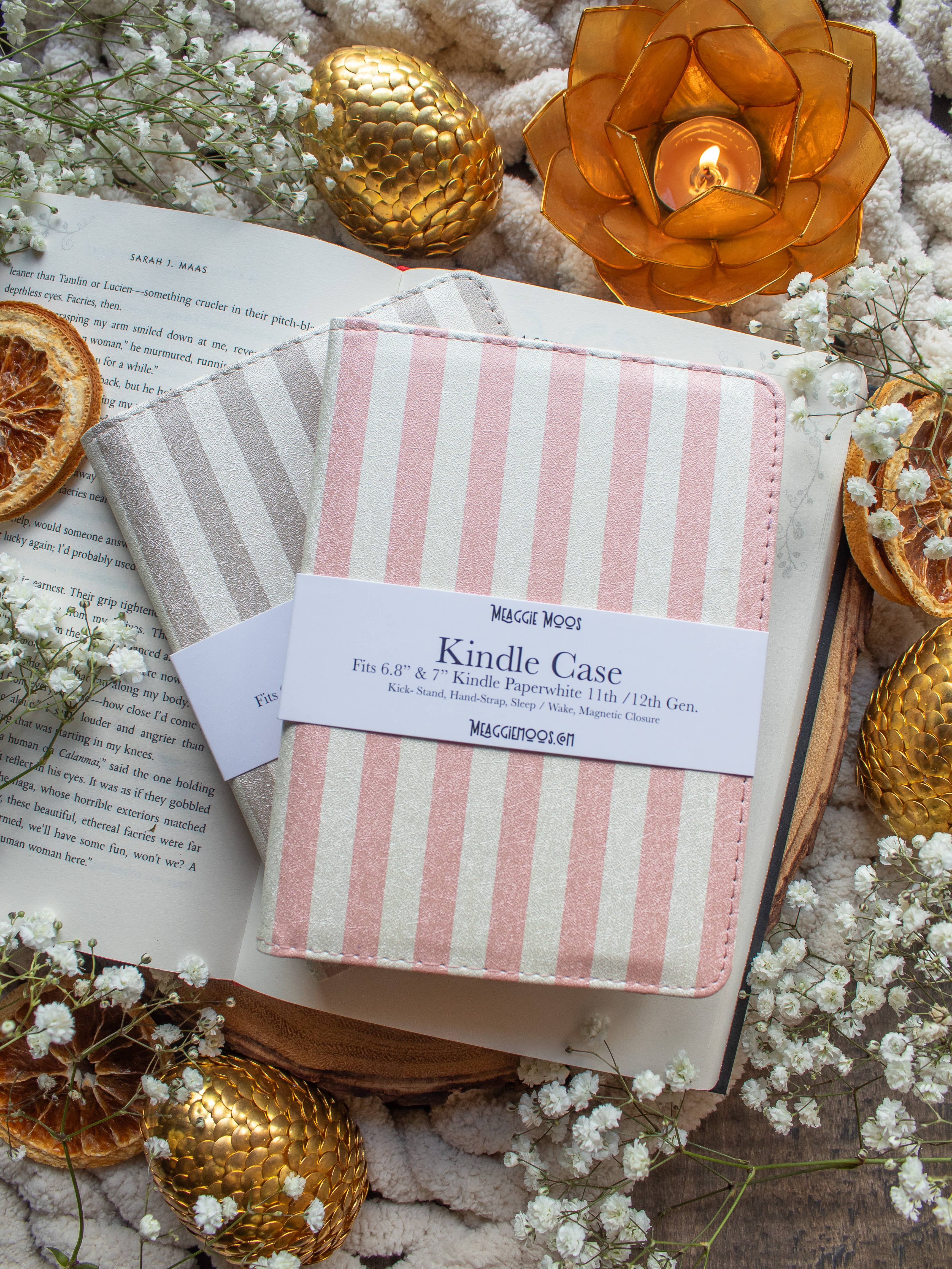Meaggie Moos - Wholesale Book Cover - Kindle Case | Pink Stripes6