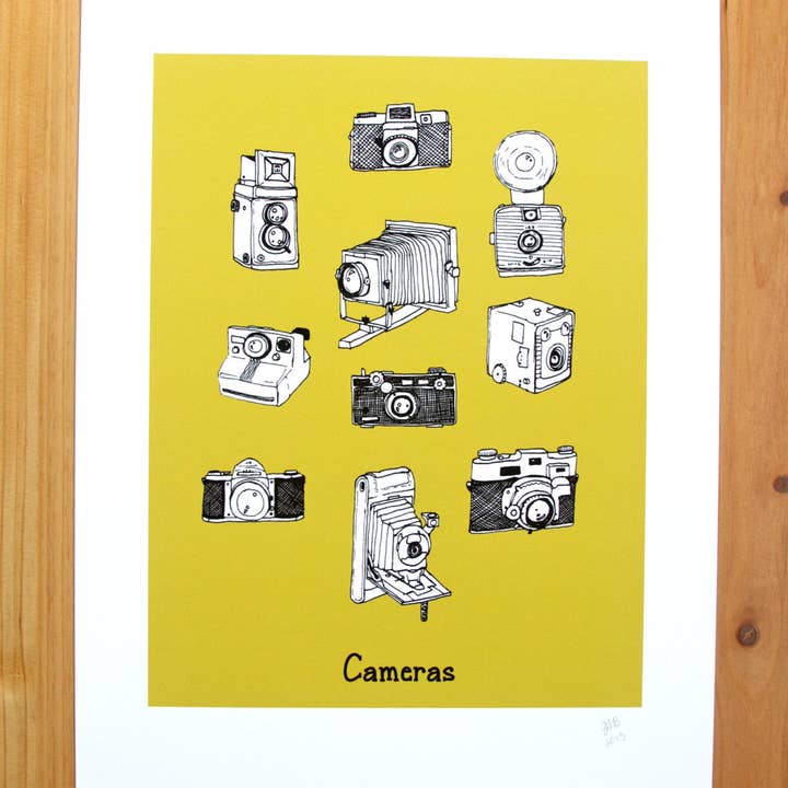 Jodi Lynn's Emporium of Doodles - Wholesale Art Print - Cameras Print2
