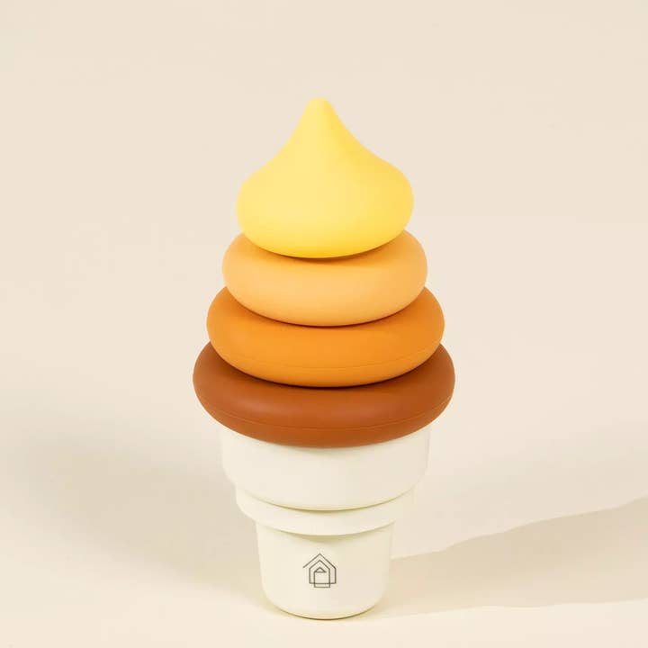Coco Village - Wholesale Stacking Rings Game - Baby - 3 Sets of Silicone Stackable Ice Cream Cones (18 pcs)