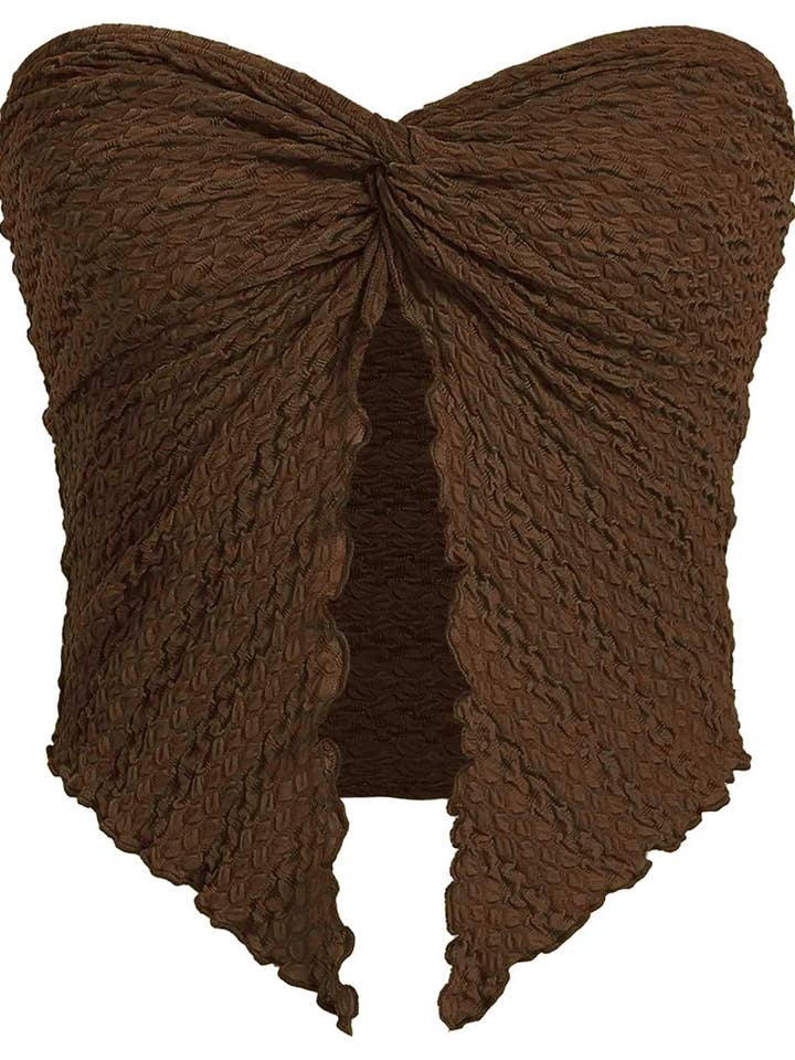 NINEXIS - Wholesale Knit Top - Women's - CWTTT0079_RUCHED TWIST FRONT STRAPLESS BACKLESS TOP2