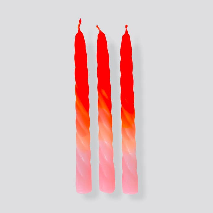 Conjunto de Velas Torcidas Dip Dye em Tons de Pêssego por atacado de Pink Stories