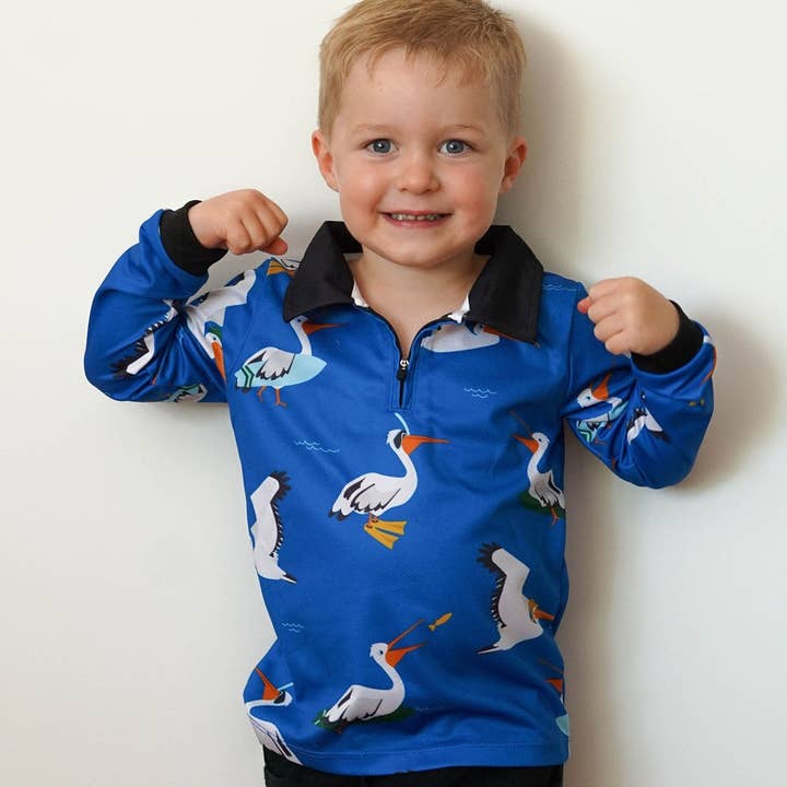 Kids Sun Shirt - Pelican for wholesale by French Soda