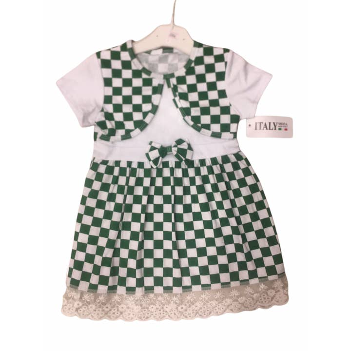 Robe enfant
imprimé damier - vert&blanc pour la vente par red white