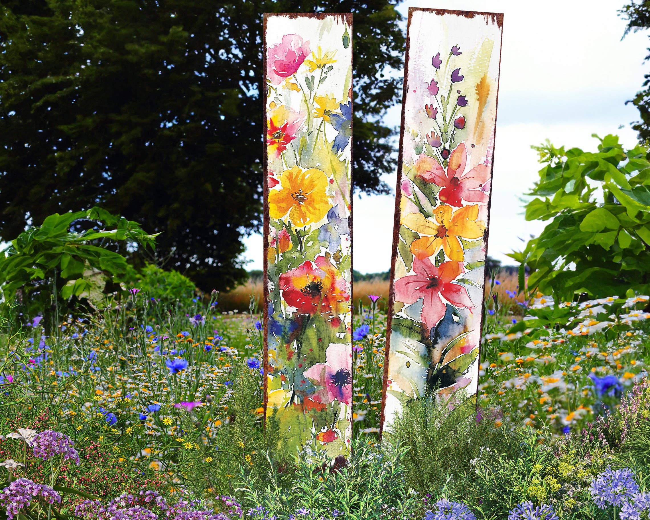 TX USA Corporation - Wholesale Tuin/gazongrondpennen/pinnen - Lente Aquarel Bloementuin Steker | Levendige Buiten Tuin Kunst Decoratie7