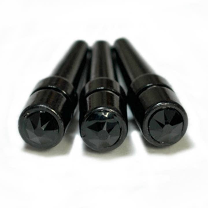 Wood Expressions - Wholesale Board Game - WE Games Black Metal Cribbage Pegs with Crystals - Set of 31