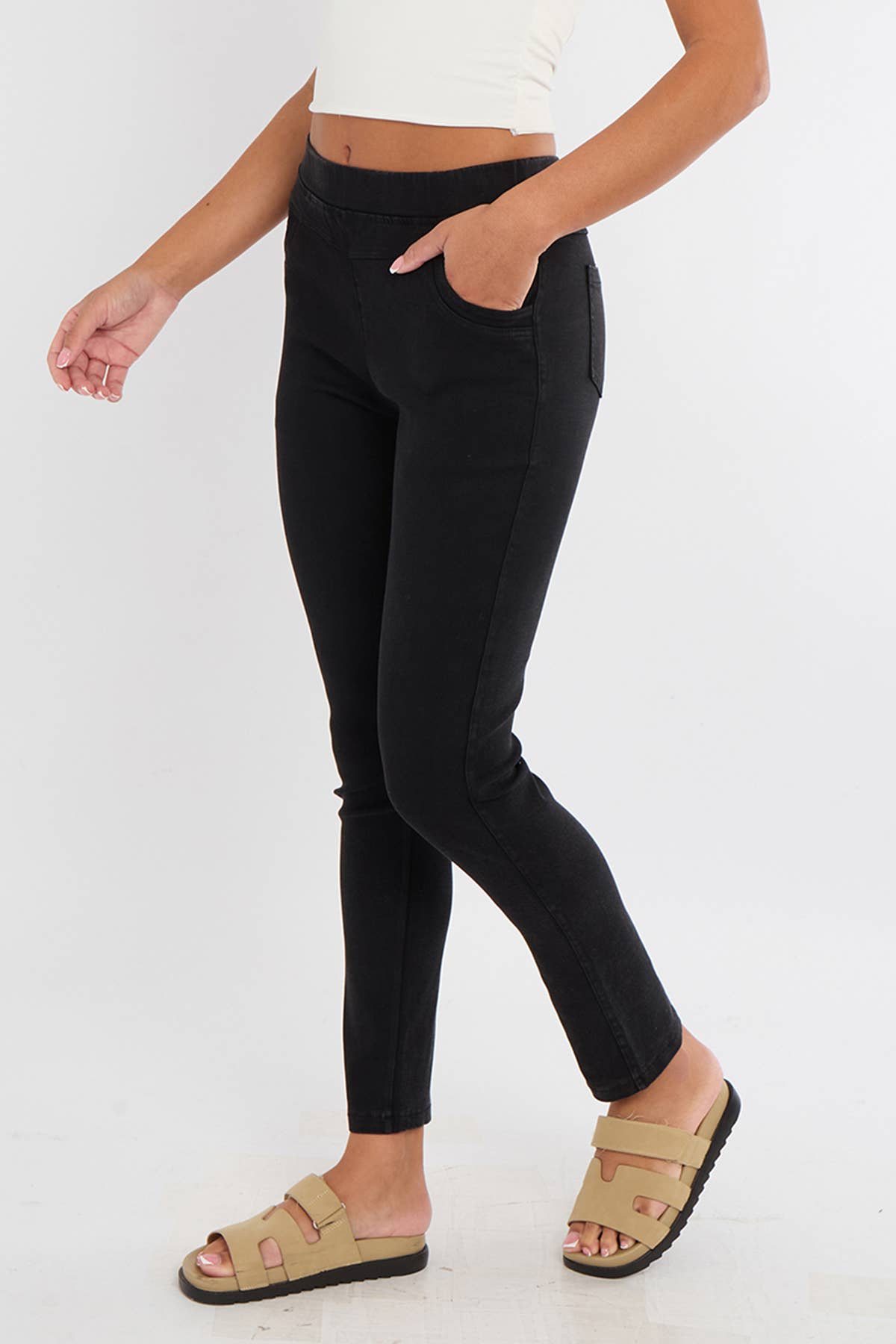 Superbia - Wholesale Pants - Women's -  High Waist 4 way Pull-on Stretch Stone Wash Magic Jeggings0