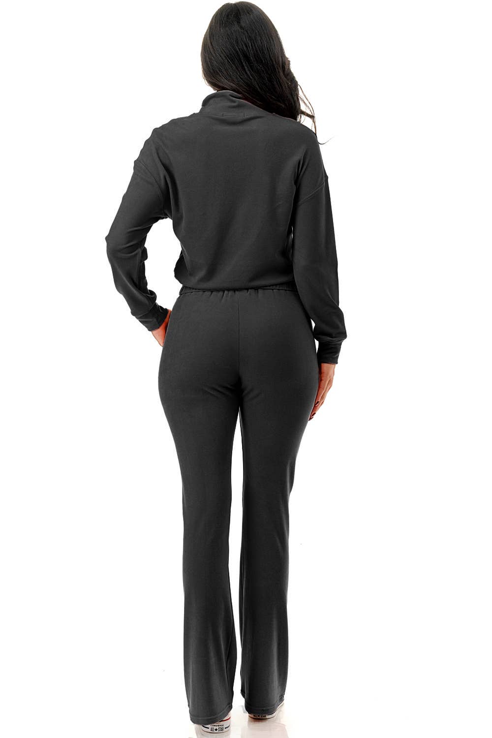 Color 5 – wholesale Träningskläder – Dam – Enfärgad kort jacka med utsvängda byxor aktivt klädset för vardagsbruk18