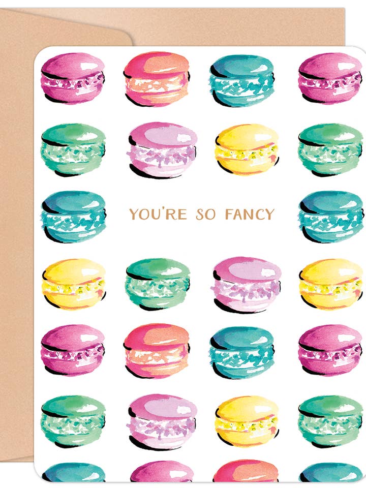You're So Fancy Colorful Macarons Birthday Card for wholesale by Willow & Ivy Press
