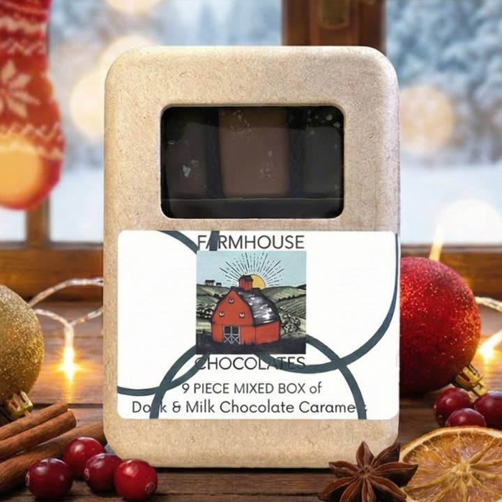 Farmhouse Chocolates - Wholesale Chocolate Covered Sweets - 9 Piece Milk & Dark Chocolate Covered Salted Caramels, Mixed0