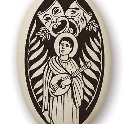 Ciondolo in porcellana di San Genesio da Roma per la vendita all'ingrosso da parte di Touchstone Pottery