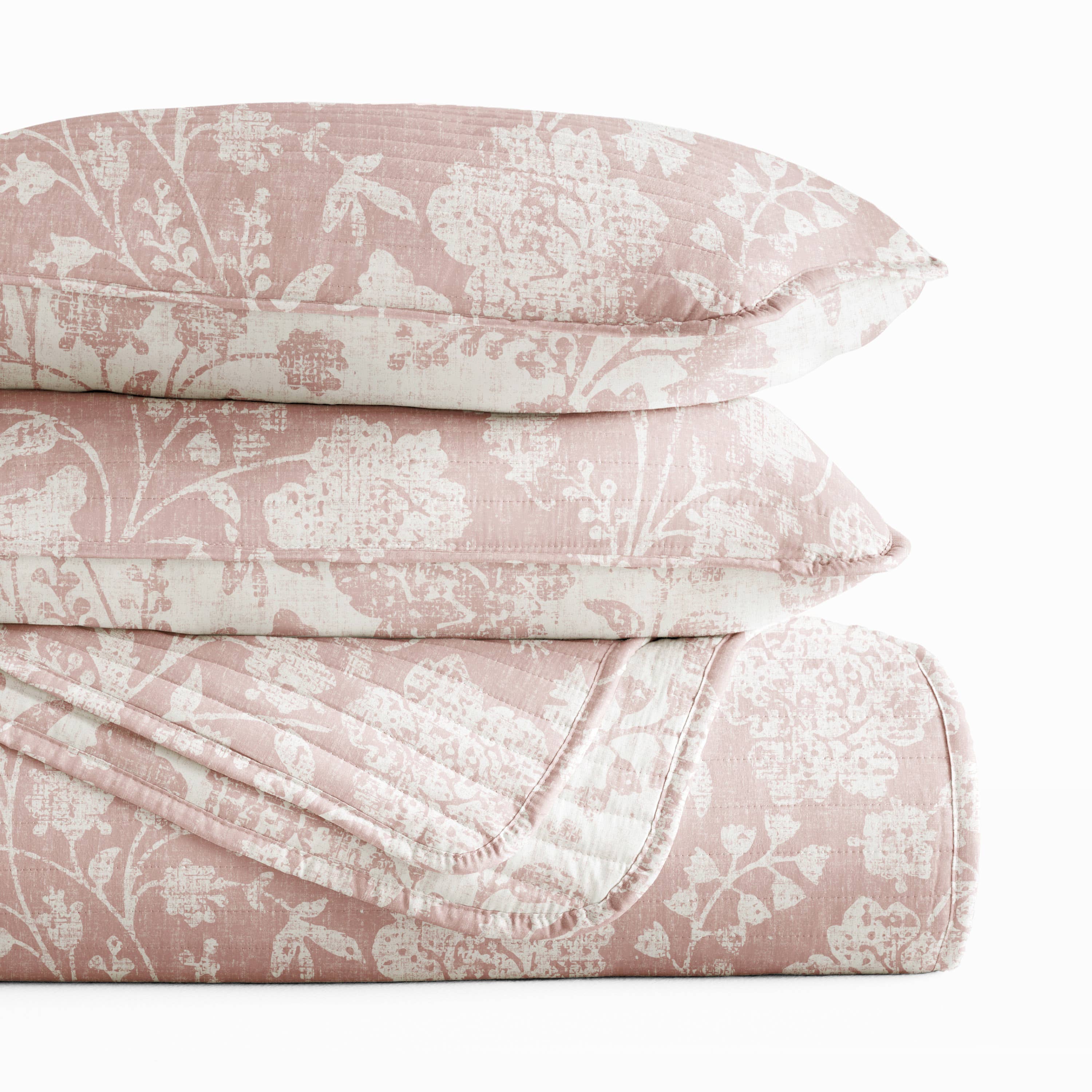 ienjoy Home - Vente Courtepointe - Ensemble de couette réversible à motifs floraux texturés toutes saisons11