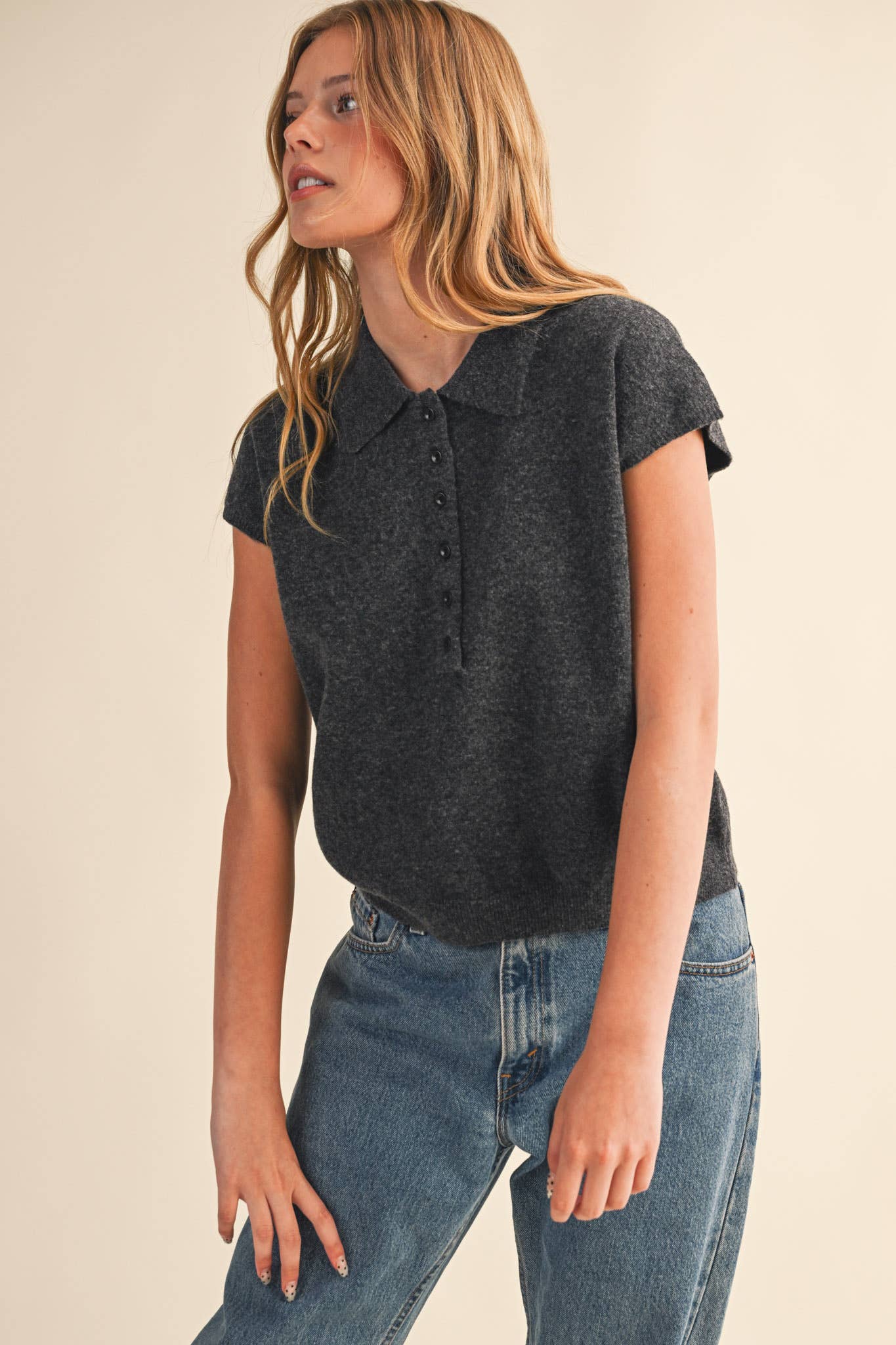 &MERCI – wholesale Tröjväst – Dam – ÄRMLÖS TRÖJA MED KRAGE MSW1123150