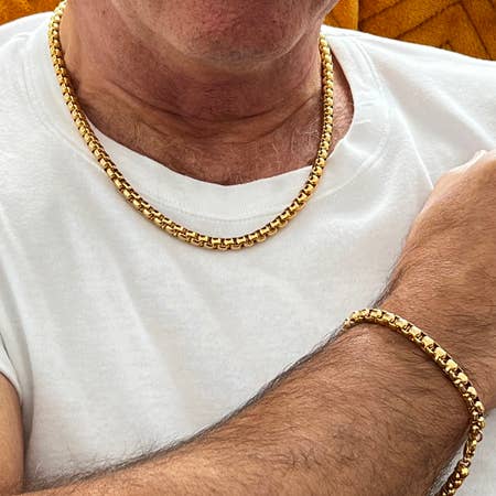 Vierkante Parel SS GP Ketting voor wholesale door Midhaven Ltd - Tribal Steel