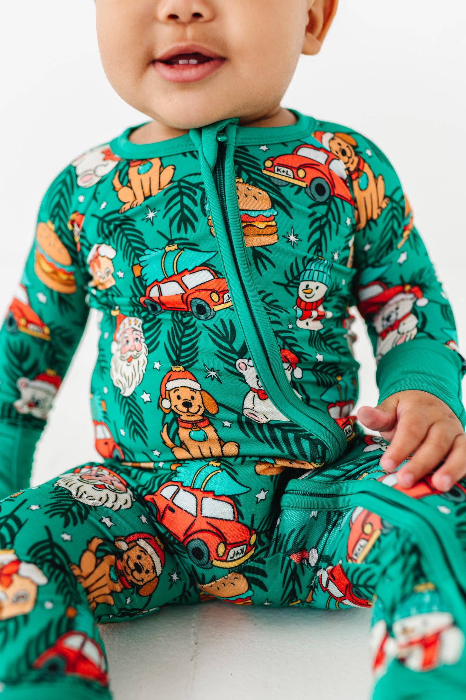 Kiki + Lulu - Vente Grenouillère – bébé - Deck The PJs Combinaison Convertible avec Pieds1