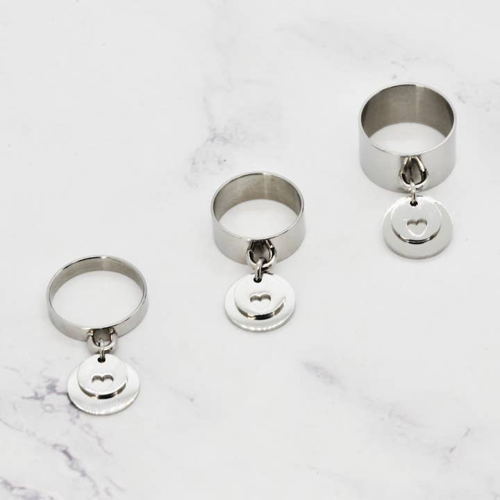 2 heart pendants ring for wholesale by Angiie