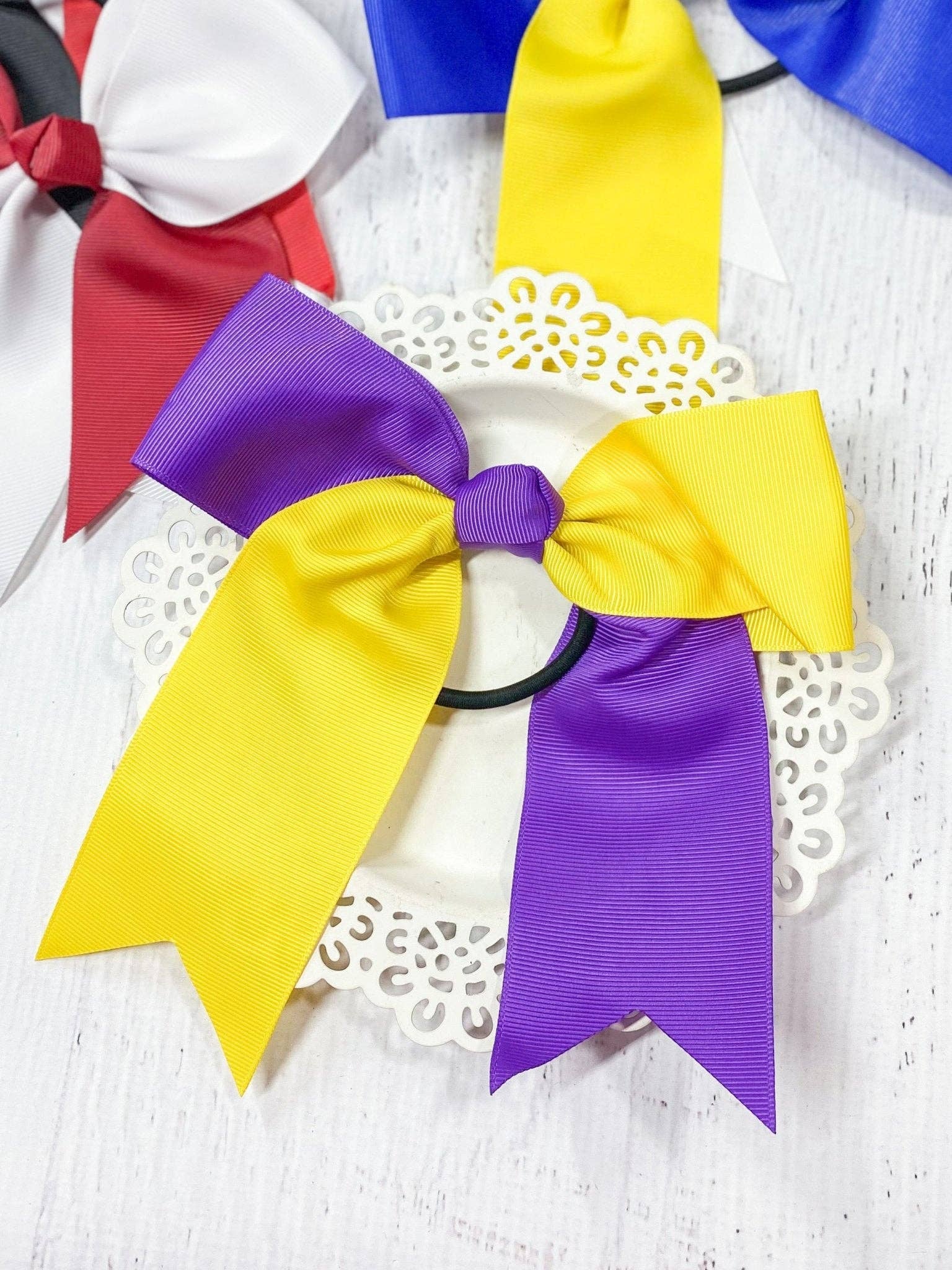 The Hair Bow Company - Wholesale Hair Bow - Kids - School Spirit Cheer Bows - Pony O - 6"7