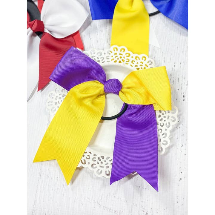 The Hair Bow Company - Wholesale Hair Bow - Kids - School Spirit Cheer Bows - Pony O - 6"7